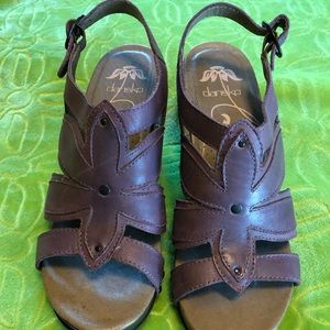 Dansko Nina Purple Cut-out Floral Sandals